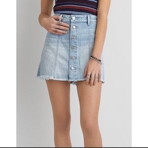 American Eagle Light Wash Denim Miniskirt